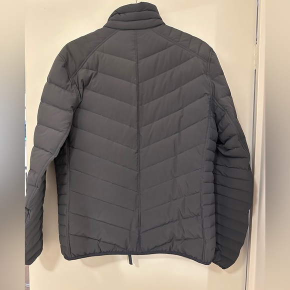 Men's Grey Puffer Jacket by Andrew Marc. - Picture 3 of 4